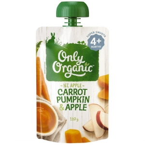 【直邮价】Only Organic胡萝卜/南瓜/苹果泥  4个月以上 120克 超市采购日期 