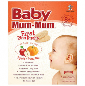 【直邮价】baby mum-mum 8+ 婴儿宝宝手指饼干米饼磨牙棒 苹果南瓜味参考保质期：2021.8月