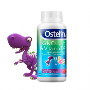 【直邮价】Ostelin vd+calcium 小恐龙儿童中钙 90c 保质期：2026.7月