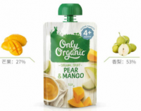 【直邮价】only organic梨芒果果泥4个月以上 120g 超市购买日期 