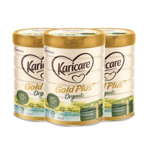 【新西兰直邮】Karicare gold plus+可瑞康金装有机婴幼儿牛奶粉1段 900g*3罐 快递可选