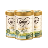 【新西兰直邮】Karicare gold plus+可瑞康金装有机婴幼儿牛奶粉3段 900g*3罐 快递可选